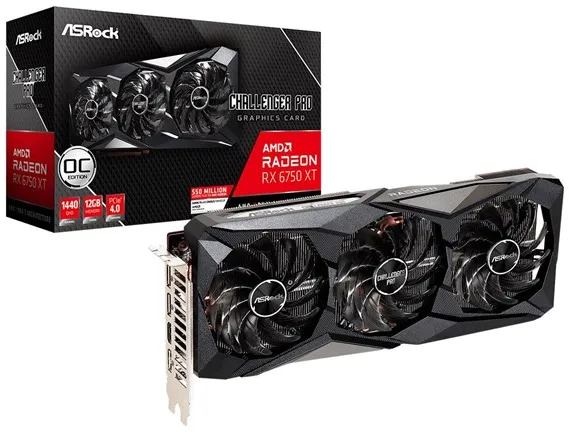 ASRock Radeon RX 6750 XT Challenger Pro OC - 12GB GDDR6 RAM - Grafikkarte